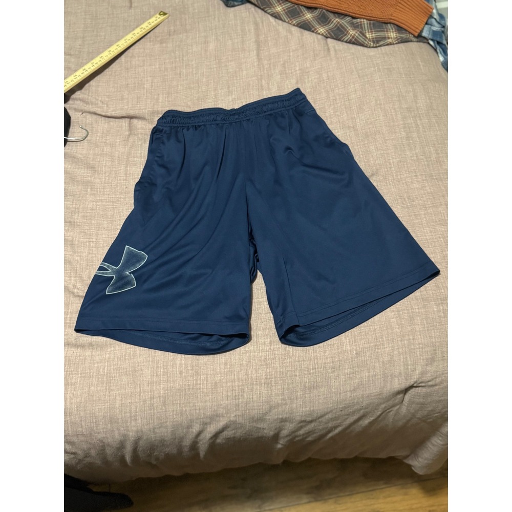 Under Armour Mens Shorts M Navy Blue Athletic Basketball Training